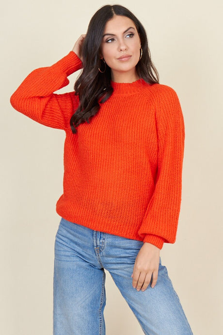 Red Soft Cable Knit Jumper