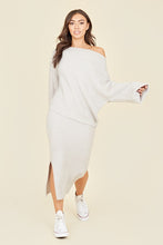 Load image into Gallery viewer, Grey Slouchy Off Shoulder Knitted Jumper